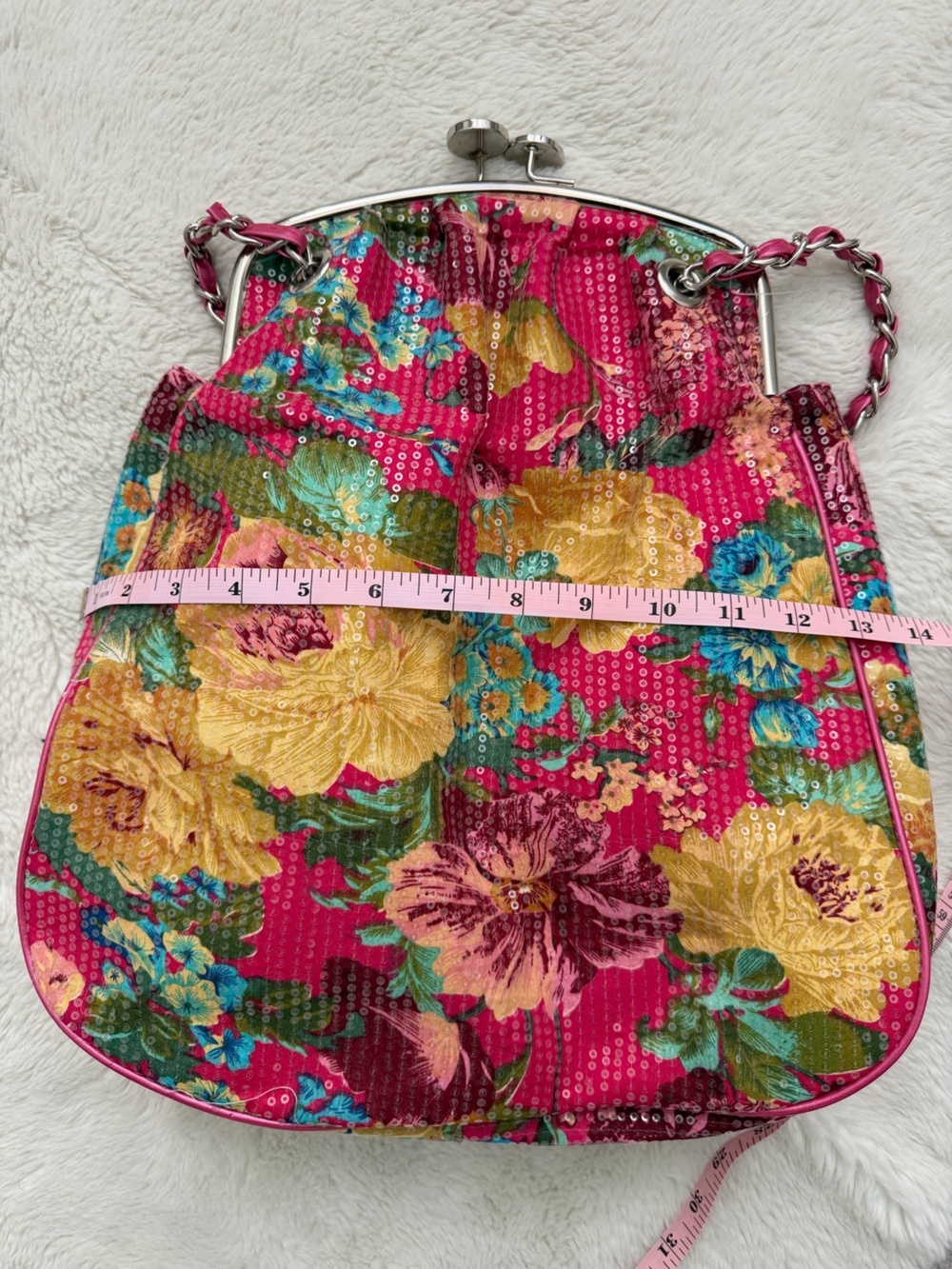 Oversized coin purse pouch sequins vintage style purse - Picture 11 of 12